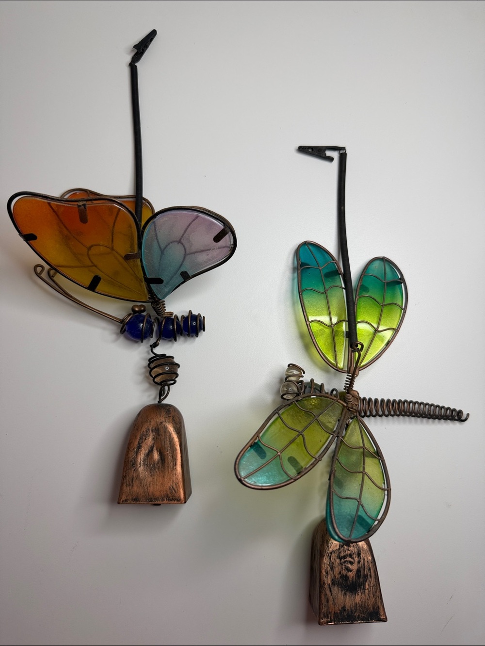 Stained Glass Dragonfly Wind Chimes - Multicolor Wings